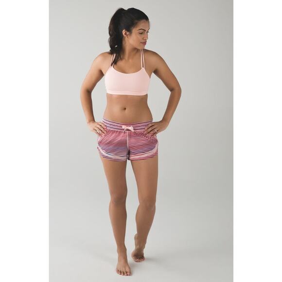 Lululemon Athletica Make A Move Shorts Twisted Dune Striped Pink Alarming Size 4 - Picture 1 of 16